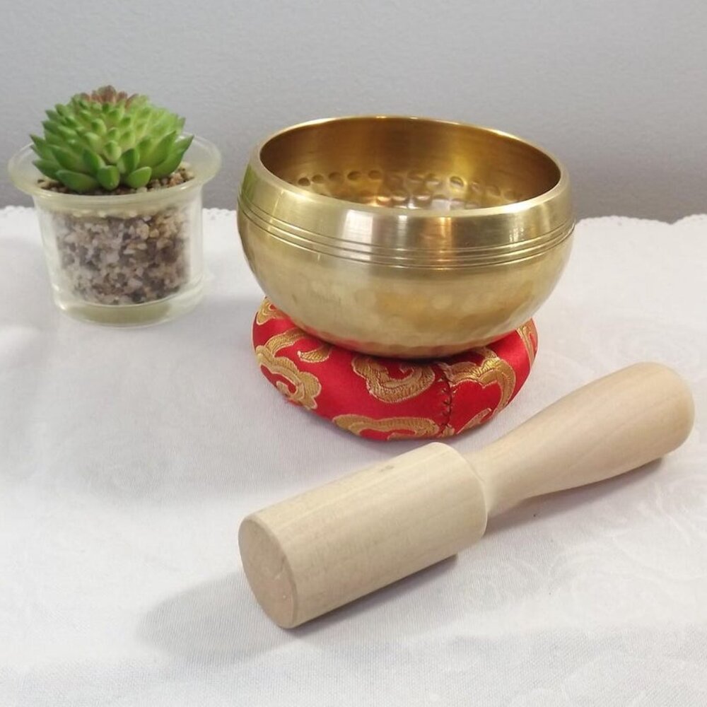 Tibetan Singing Bowl 3 Piece Set - Picture 1 of 8